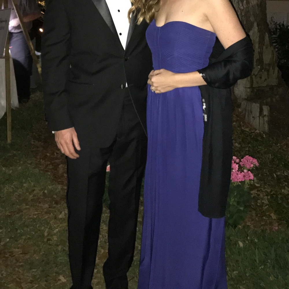 Parker royal blue strapless gown